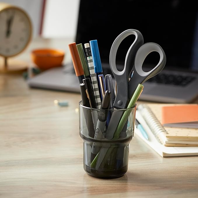 Fiskars 8" Comfort Grip Titanium All Purpose Scissors - Stainless Steel Blades for Everyday Cutting Tasks - Home, Office, and Arts & Crafts - Gray