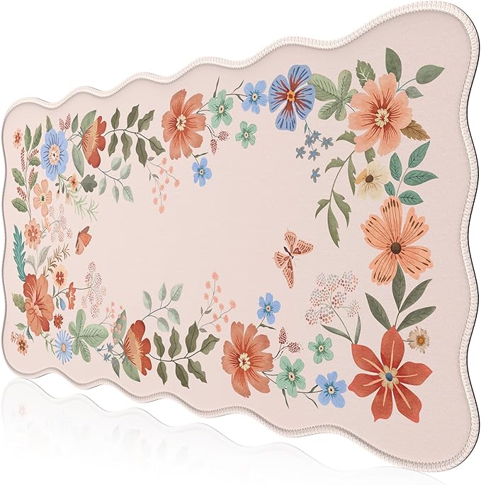 HAOCOO Desk Matt for Desktop, Desk Mat for Keyboard and Mouse, Non-Slip & Waterproof Cute Desk Mat, Large Keyboard Mats for Desk, Edge Stitched XXL Desk Mouse Pad for Office (Light Pink)