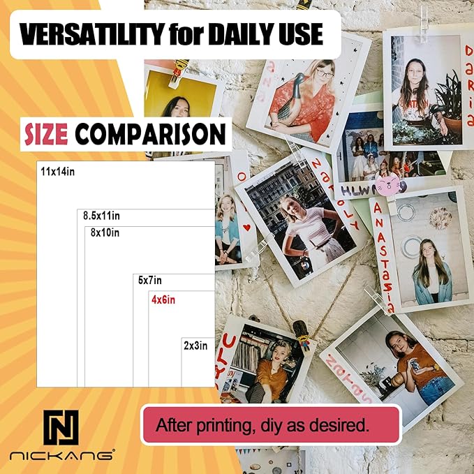 4x6 Photo Paper, Glossy Photo Paper 4x6, 53 LB/200 gsm, 120 Sheets Bulk, Photo Printer Paper, Picture Paper for Inkjet Printer