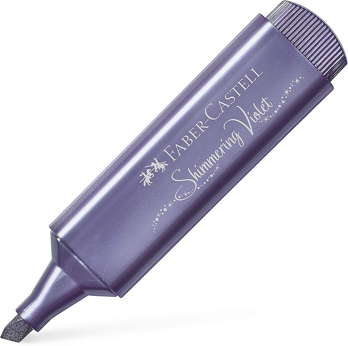 Faber-Castell Metallic Highlighter Set - Assortment of 8 Subtle Glitter Highlighter Markers - Note Taking and Journaling Supplies