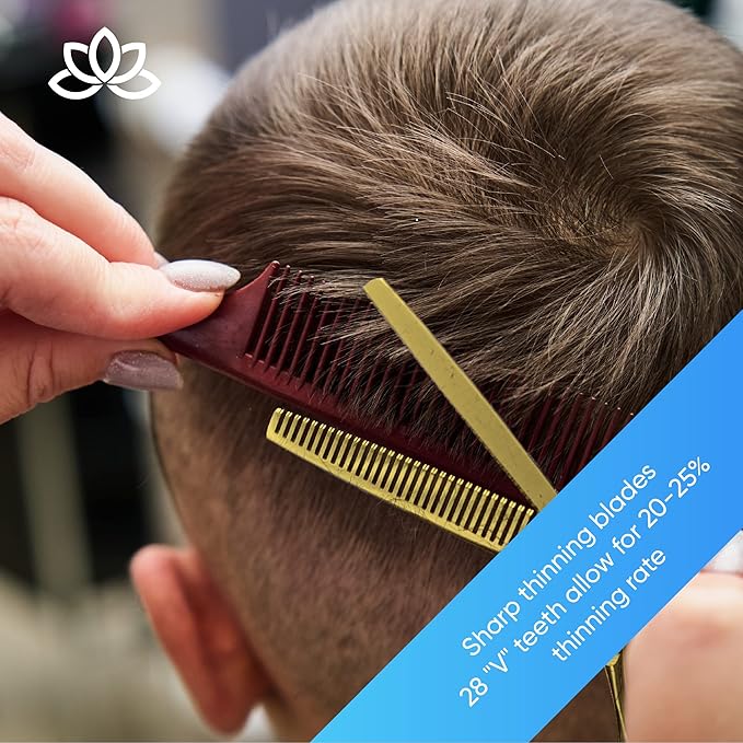 Equinox Professional Barber Scissors Set - Includes Scissors & Thinning Shears for Hair Cutting & Grooming, Japanese Stainless Steel Barber Accessories