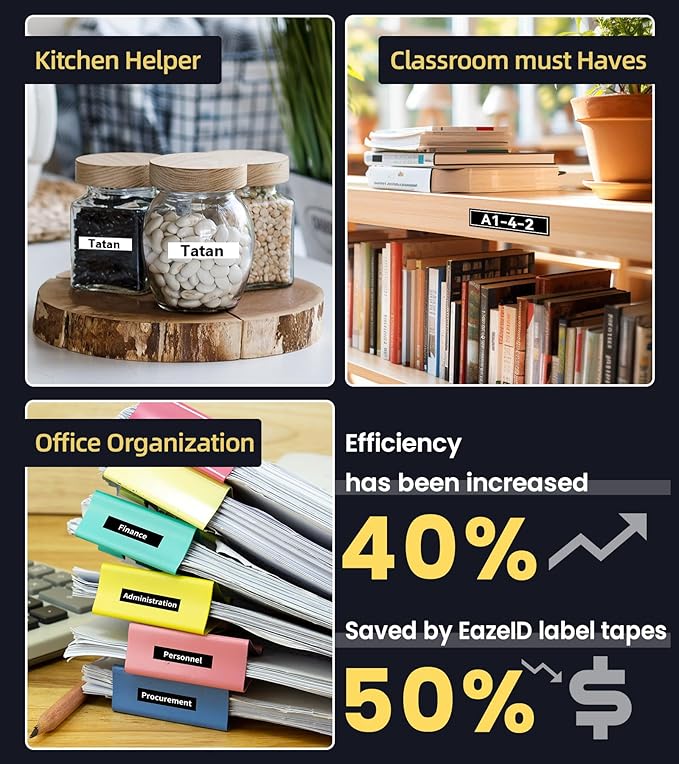 Tze 12mm 0.47 Inch Laminated White on Black Compatible with P Touch Label Tape TZ TZe-335 TZe335 Refills for Ptouch PT-H110 D200 D210 D220 D400 PT-D600 Label Maker, 3-Pack