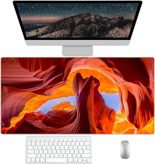 Antelope Valley Desk Pad Protector, Stitched Edges Mouse Pad, Large Office Desk Mat, Non-Slip Desk Blotter, Laptop Desk Pad, Desk Writing Pad for Office and Home (31.5" x 15.7 ")