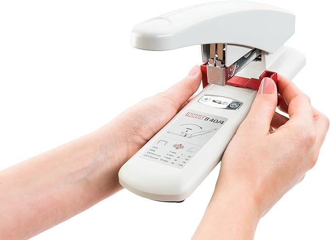 Novus B40 Heavy Duty Stapler, 100 Sheet Capacity, Anti-Jam, 2.25" Stapling Depth w/Adjustable Guide, Staple Bypass, German Engineered (023-0056)