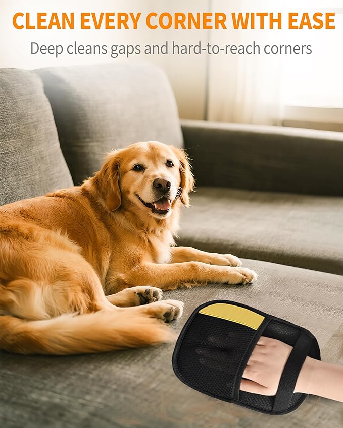 HDLDYDD 2-Pack Pet Hair Removal Glove for Dogs & Cats, Newly Upgraded Electrostatic Pet, Reusable Pet Hair Remover Tool for Clothing, Couch, Carpet, Car Seat
