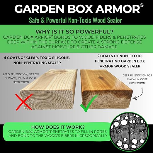 Seal It Green Cedar Garden Box Sealer-Plant Based, Non-Toxic and Non-Leaching Garden Bed Wood Sealer. Helps Protect Cedar & All Wood Types Used for Raised Bed Gardens. Zero Toxic Chemicals (