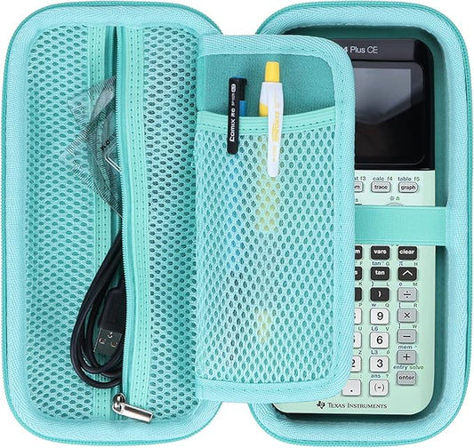 Storage Case Compatible with Texas Ti-84 Plus CE/TI-84 Plus/TI-Nspire CX II CAS/TI-Nspire CX II/TI-83 Plus/TI-89 Titanium/TI-85/TI-86 Calculator (Mint Green)