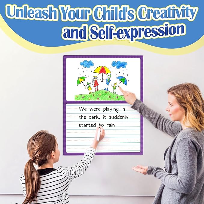 Aizweb Giant Magnetic Draw & Write Paper,Dry Erase Handwriting Lined for Classroom Whiteboard Accessories, Writing Chart Paper Teacher Must Have Homeschool Teaching Supplies,Teacher Essential