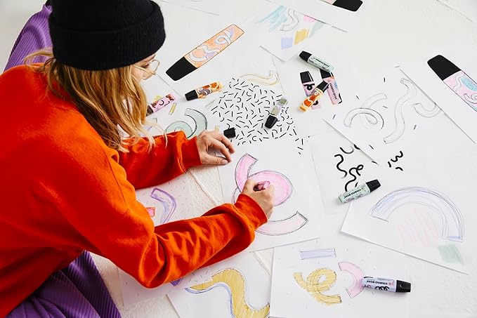 STABILO Highlighter BOSS ORIGINAL Pastel by Ju Schnee - Pack of 4 - Hint of Mint, Cloudy Blue, Frozen Fuchsia, Pale Orange