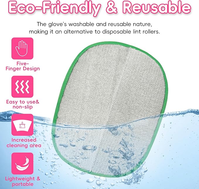 YOSEPATI Pet Hair Removal Glove, Five-Finger Magic Brush Electrostatic Mitt 2 PCs, Pet Hair Remover Tool for Dog & Cat, Reusable Pet Hair Gloves Pet Grooming Needs, Fur Remover for Couch & Clothing