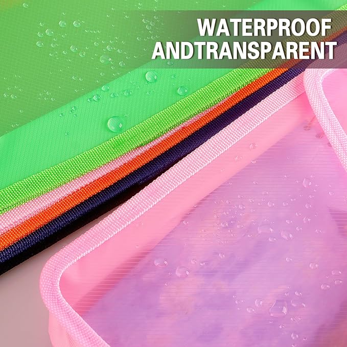 Plastic Expanding File Folder, Transparent envelopes with Snap Closure, No Dividers, Large Capacity, Fit Letter/A4 Size (Pink)