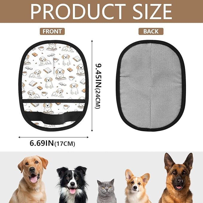 I·D Good Figure Pet Grooming Gloves Reusable Dog & Cat Hair Remover for Furniture, Car Interiors Multi-Surface Deshedding Tool for Carpets, Bedding & Home Cleaning