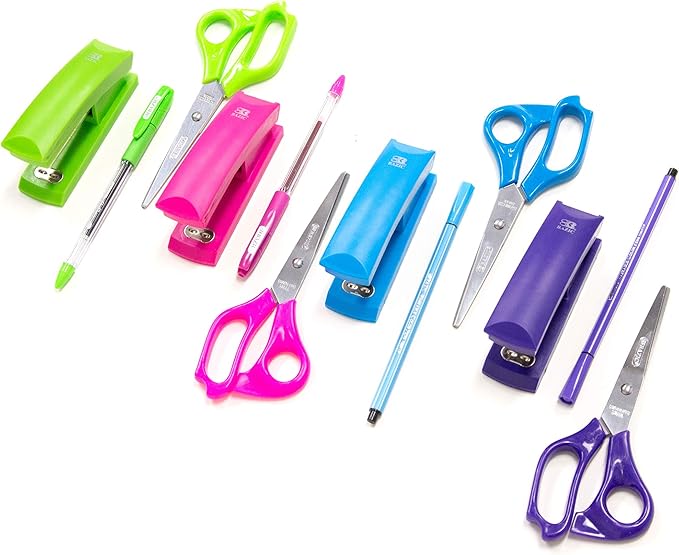 BAZIC Desktop Stapler Standard (26/6), 20 Sheets Bright Color Desktop Staplers for Home Office School, 24-Pack