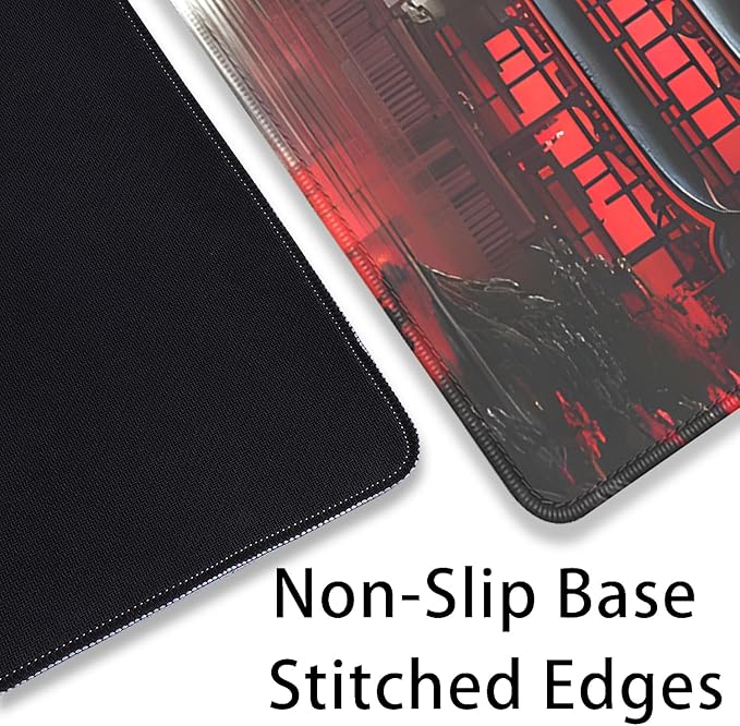 Japanese Riverside Full Moon Desk Pad Mouse Pad,Extended Large Gaming Mouse Mat with Stitched Edges,Non-Slip Waterproof Rubber Base Mousepad for Office Work Home Desk Mat(27.5X11.8 in)