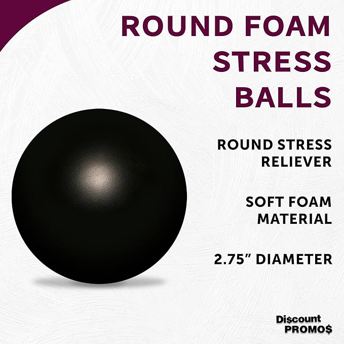 Squeeze Balls for Adults Set of 10, Bulk Pack - Relief, Perfect for Your Desk, Office or Home - Black