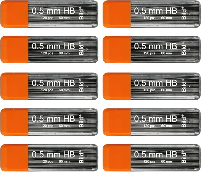 Bild Premium 1200 leads of 0.5mm Mechanical Pencil Lead Refills (HB Mega, 0.5 mm)
