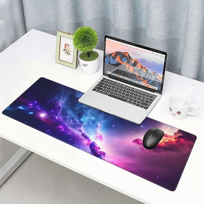 Colorful Night Sky Extended Big Mouse Pad Large,XL Gaming Mouse Pad Desk Pad,31.5x11.8inch Long Computer Keyboard Mouse Mat Mousepad with 3mm Non-Slip Base for Home Office Work