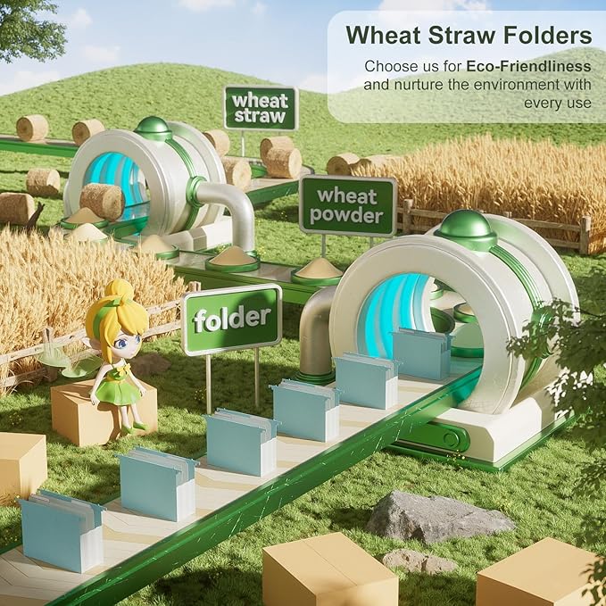 Extra Capacity Hanging File Folders, 4.72" Reinforced Wheat Straw Expanding Hanging Folder Letter Size, Heavy Duty for Filing Cabinets, File Organizer for Office & Home-Sky Blue-3 Packs