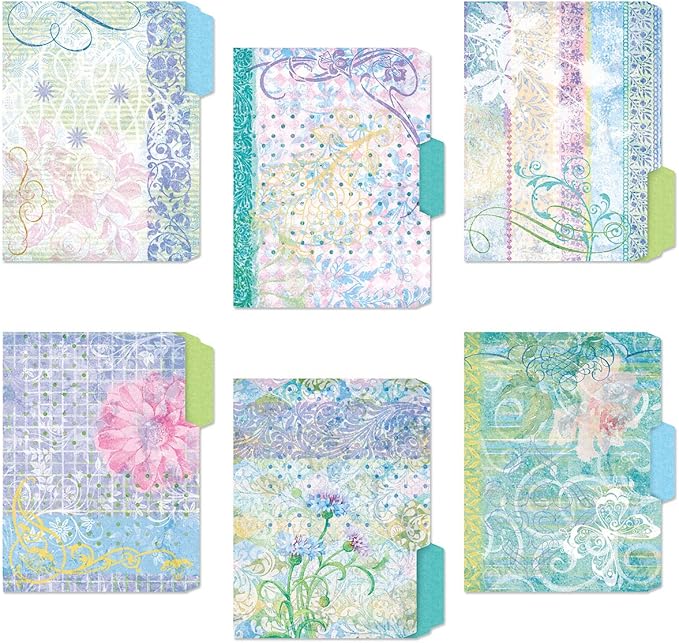 Current Floral Fun File Folders Value Pack - Bulk Set of 24, 6 Pretty Decorative Designs, 1/3 Cut Tabs, Heavy-Duty Paper Stock, Office Supplies for Home & Work, 9-½” x 11-¾” Letter Size