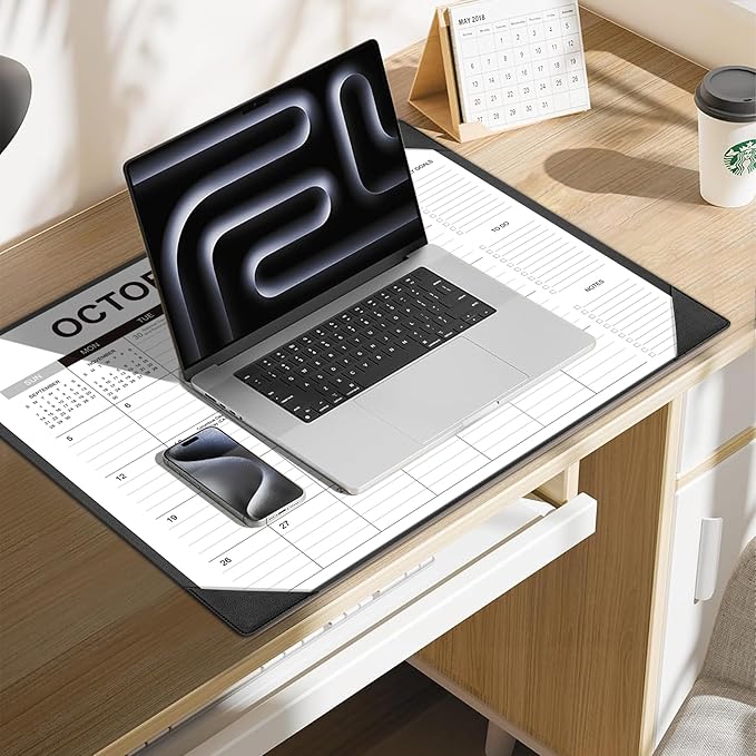 Desk Calendar 2025-2026 with Desk Mat – 22" x 17" Large Desk Pad Calendar Runs From Jul 2025 to Dec 2026, Office Supplies Desktop Calendar with To-Do, Notes & Goals Sections, for Office Planning or Organizing