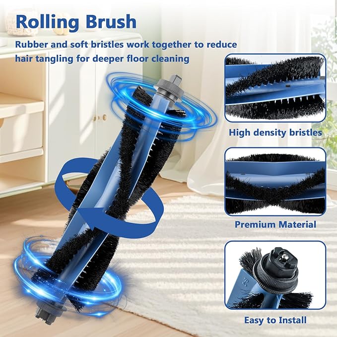 28 Pack C20 Omni Replacement Parts for Eufy C20 Omni Robot Vacuum Cleaner Accessories Kit, 2 Roller Brush, 4 HEPA Filters, 6 Mop Pads, 6 Dust Bags, 8 Side Brushes,1 Cleaning Brush 1 Screwdriver