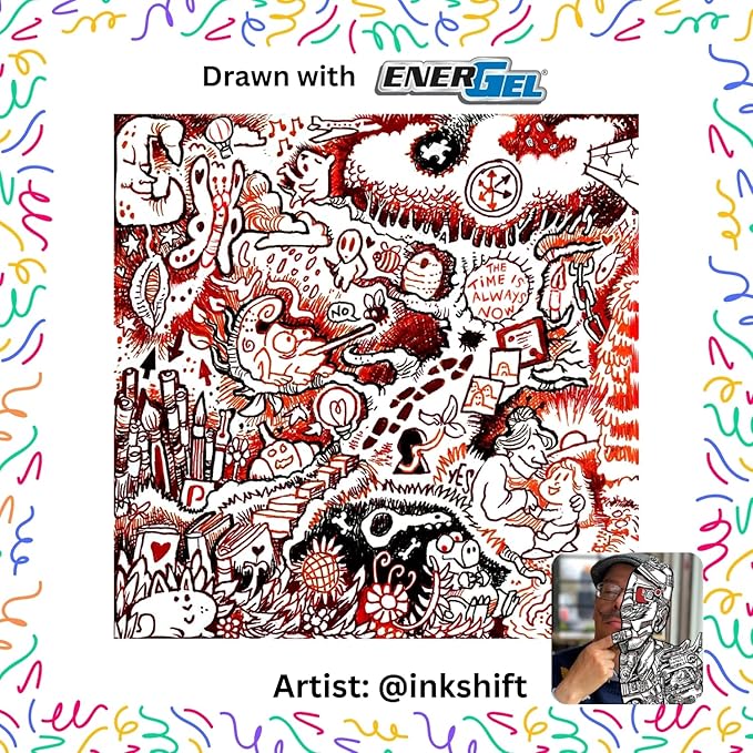 Pentel EnerGel RTX Retractable Liquid Gel Pen, 0.7mm, Camo Hue, Sepia, Black, and Forest Green Ink, Pack of 3 Pens (BL77CAMBP3M)