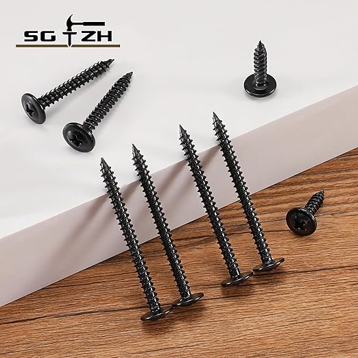 #8 x 5/8" Wood Screw 250Pcs Alloy Steel Standard Thread Truss Head Fast Self Tapping Black Oxide by SG TZH