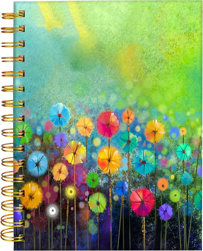 iampanda Spiral Journal Notebook,Strong Twin-Wire Binding with Premium Paper for Girl Women,60 Sheets A5 College Ruled Notebook/Journal,Perfect for School Office Home Gifts,Watercolor Nature Landscape