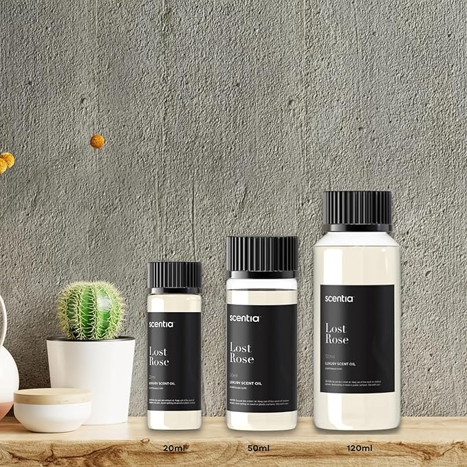 Scentia Hotel Diffuser Oil Inspired by Fairmont Hotel - 50 mL 1.69 fl oz -Essential Oil Blend Rose, Oud Wood & Clove Notes for Aromatherapy Diffusers Date Night, Romance Night Gift - Lost Rose