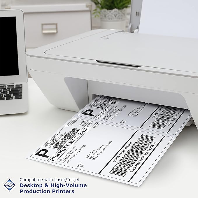 PrintWorks Professional Half Sheet Perforated Paper 8.5” x 11” - Perfect For W-2, 1099, & Statement Use - Made in the USA - 2500 Sheets - 20 lb - A5 Paper - Printer Compatible - White (04116C)