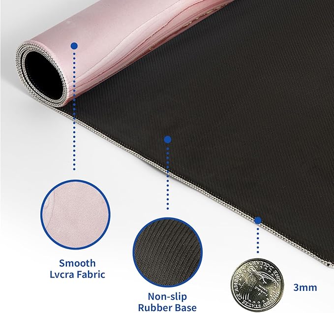 Rose Gold Marble Mouse Pad Abstract Marble Mouse Pad 31.5x11.8 Inch Texture Non-Slip Rubber Base Large Mousepad Stitched Edges Keyboard Mouse Mat Desk Pad for Office and Home