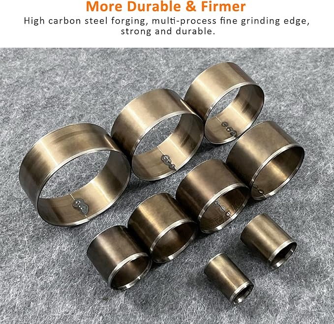 Leather Circle Cutter Tool Set, 9 Pieces Circle Punch Tools 15 20 25 30 35 40 45 50 55mm, High Carbon Steel Round Leather Cutting Dies - Leather Hole Punch Tool Kit for DIY Leather Crafts