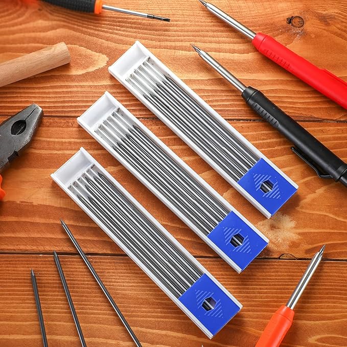 Zhehao 120 Pieces 2.8 mm Carpenter Pencils Lead Refills HB Refill for Construction Pencils Refills Mechanical for Writing Drawing Drafting Woodworking Construction(Black)