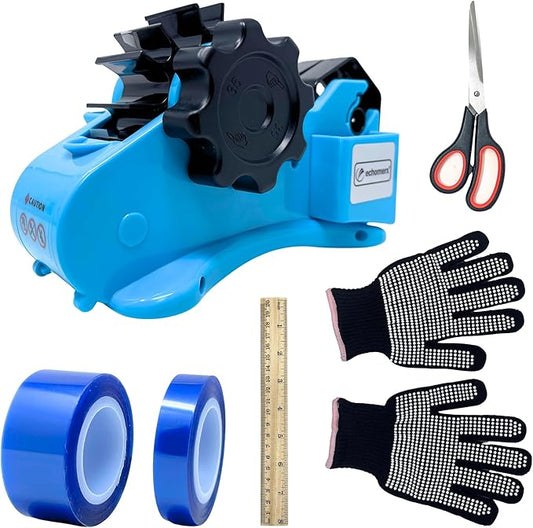 echomerx Sublimation Tape Dispenser Bundle Lite Edition - Semi-Auto Tape Dispenser, Heat Resistant Gloves, Heat Tapes, Ruler & Craft Scissors - Essential DIY Sublimation Kit