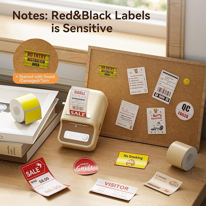 NIIMBOT Red&Black Labels, Refill Sticker Papers Only for B21 Pro 300DPI Label Maker, Dual Color Printing Stickers Good Idea for Schools,Business,Price Tags,Baking(2''x1.18''/50x30mm)