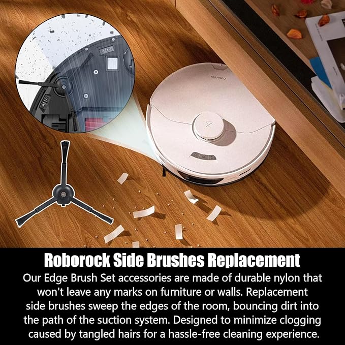 S7 Replacement Parts fit for Robo-rock S7 S7+ S7 MaxV S7 MaxV Plus T7S T7 plus T7S plus Robot Vacuum 2 Main Brush, 6 Mop Cloth, 6 Filter, 6 Side Brush