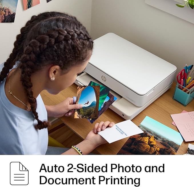 HP Envy 6155e Wireless All-in-One Color Inkjet Printer, Portobello, Print, scan, copy, Duplex printing Best-for-home, 3 month Instant Ink trial included, AI-enabled (714L5A)