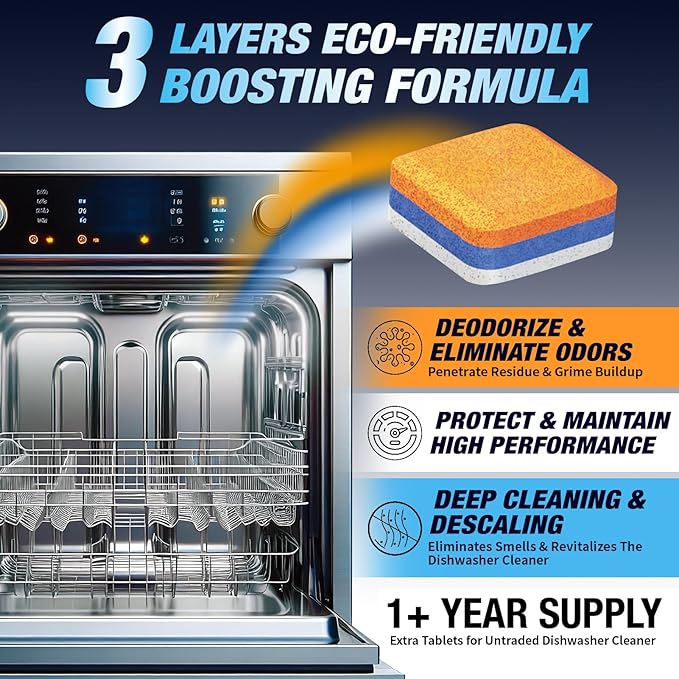 Washing Machine Cleaner Tablets Front Load 28 Pack & Dishwasher Cleaner Deodorizer Descaler Tablets 28 Pack Bundle - 1 Plus Year Supply - Septic Safe Eco Friendly Formula