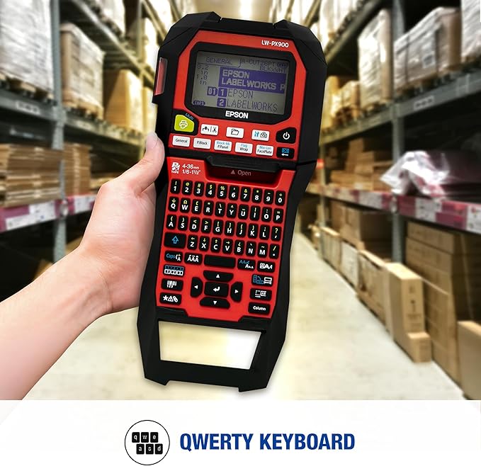 LABELWORKS Epson LW-PX900 Industrial Label Maker - Portable Handheld Label Printer Compatible with All Epson PX Tape Types