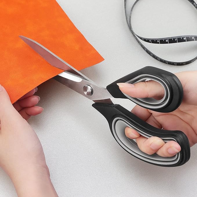 Premium Tailor Scissors Heavy Duty Multi-Purpose Titanium Scissors Professional for Leather Cutting Industrial Sharp Sewing Shears, Gray