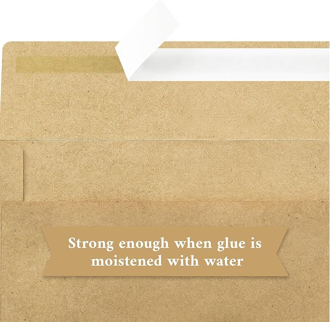 200 Pack #10 Business Envelopes, Brown Kraft Standard Envelopes Self Seal, Letter Size Mailing Envelopes for Checks Letters Invoices Christmas Birthday Graduation Wedding, 4 1/8 x 9 1/2 Inch