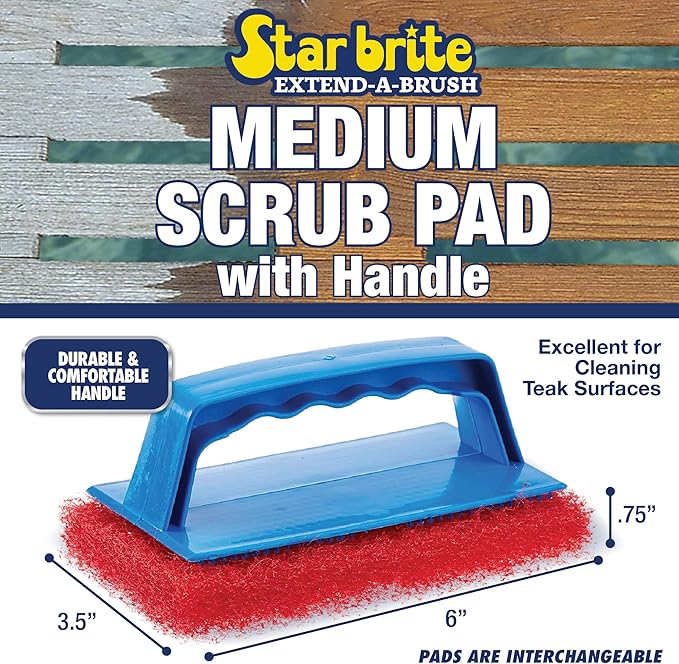 STAR BRITE Scrub Pad with Detachable Handle - Fine, Medium & Coarse; Choose from 3 Different Textures