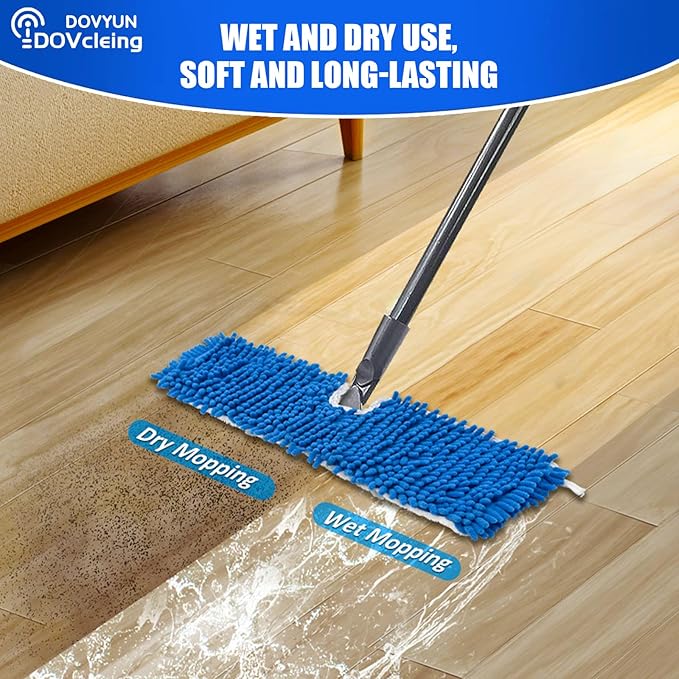 Dovcleing 2 Pack Microfiber Mop Refills Compatible with O-Cedar Dual-Action Flip Mop Resuable Replacement Mop Heads for Dry & Wet Use