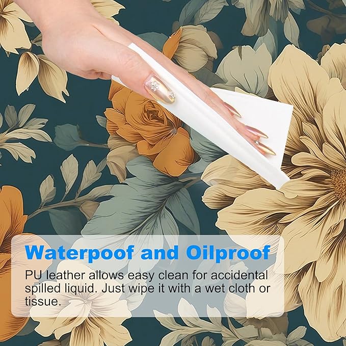 Desk Pad, Vintage Aesthetic Flower XXL Gaming Mouse Pad with Stitched Edges,Non-Slip Waterproof Rubber Base Large Desk Mat for Keyboard and Mouse 35.4"x15.7"