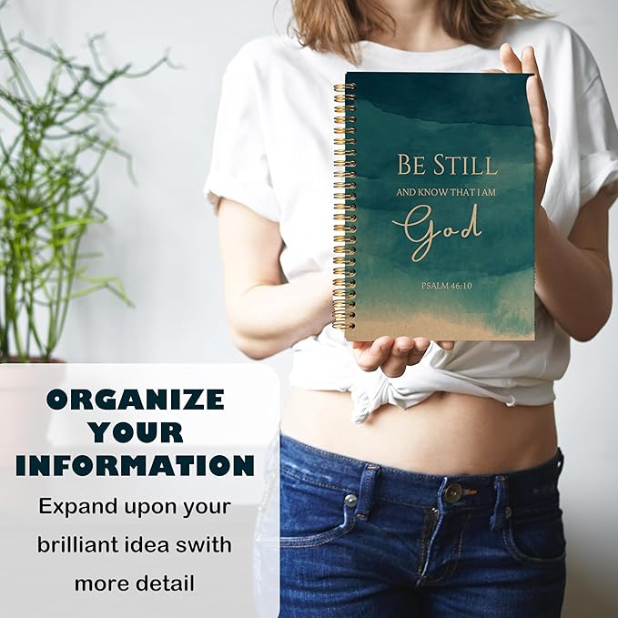 Be Still and Know That I am God Christian Notebook Journal, Christian Gifts for Women, Bible Notebooks for Note Taking, Bible Journaling Notebook, Blue Hardcover Spiral Notebook 5.5x8.3 kraft paper