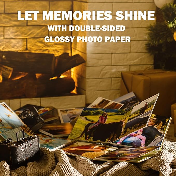 Double Sided Glossy Photo Paper 8.5 x 14 Legal Size for Inkjet Printer, 50 Pack, 260gsm/69lb