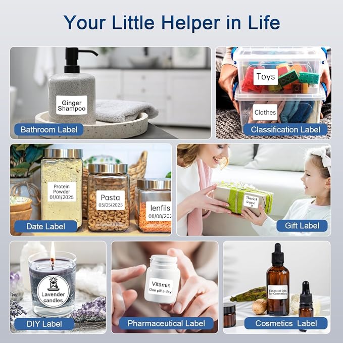 CLABEL Desk Bluetooth Barcode Label Printer: Label Maker with Direct Thermal Printing, 2 Inch Print Width for Barcodes Address Shipping Warehouse with 1 Roll 40x30mm Label (3 Inch Soot)