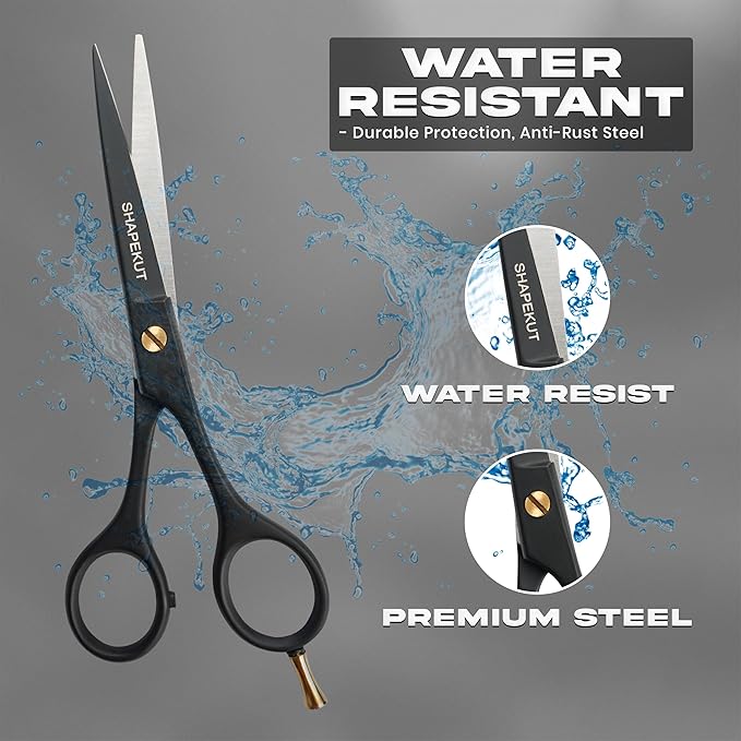 Professional Hair Scissors 6.5” - High Carbon Stainless Steel Barber Salon & Home Use Hair Cutting Scissors – Super Sharp Hair Shears Blades - Ergonomic for Men, Women & All Ages (Black, 6.5 inches)