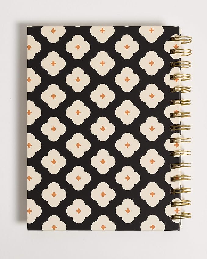 U Brands Abstract Terracotta Floral Spiral Journal with 2 Ballpoint Pens