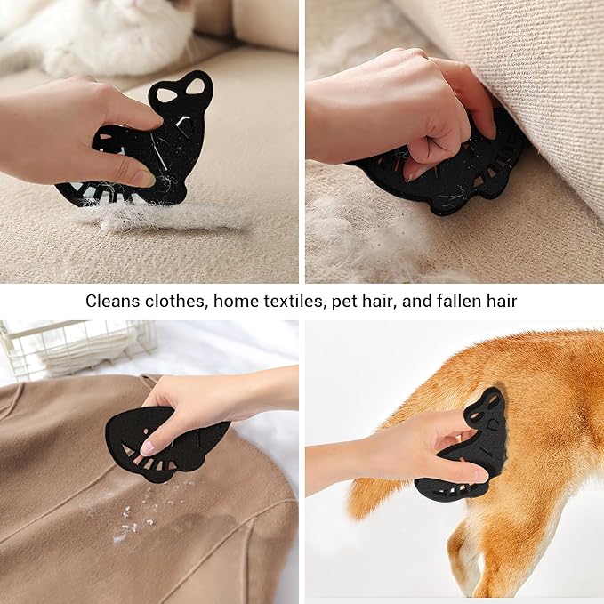 Pet Hair Remover for Laundry, 8 Pack Reusable Laundry Hair Catcher Dryer Balls for Pet Hair Dryer Sheets Pet Hair Remover for Washing Machine and Clothes, Pet Dog Hair Lint Catcher (Black)